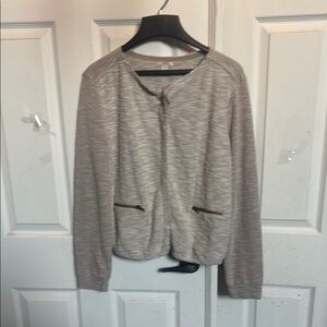 Cardigan Open Front Oatmeal Gray